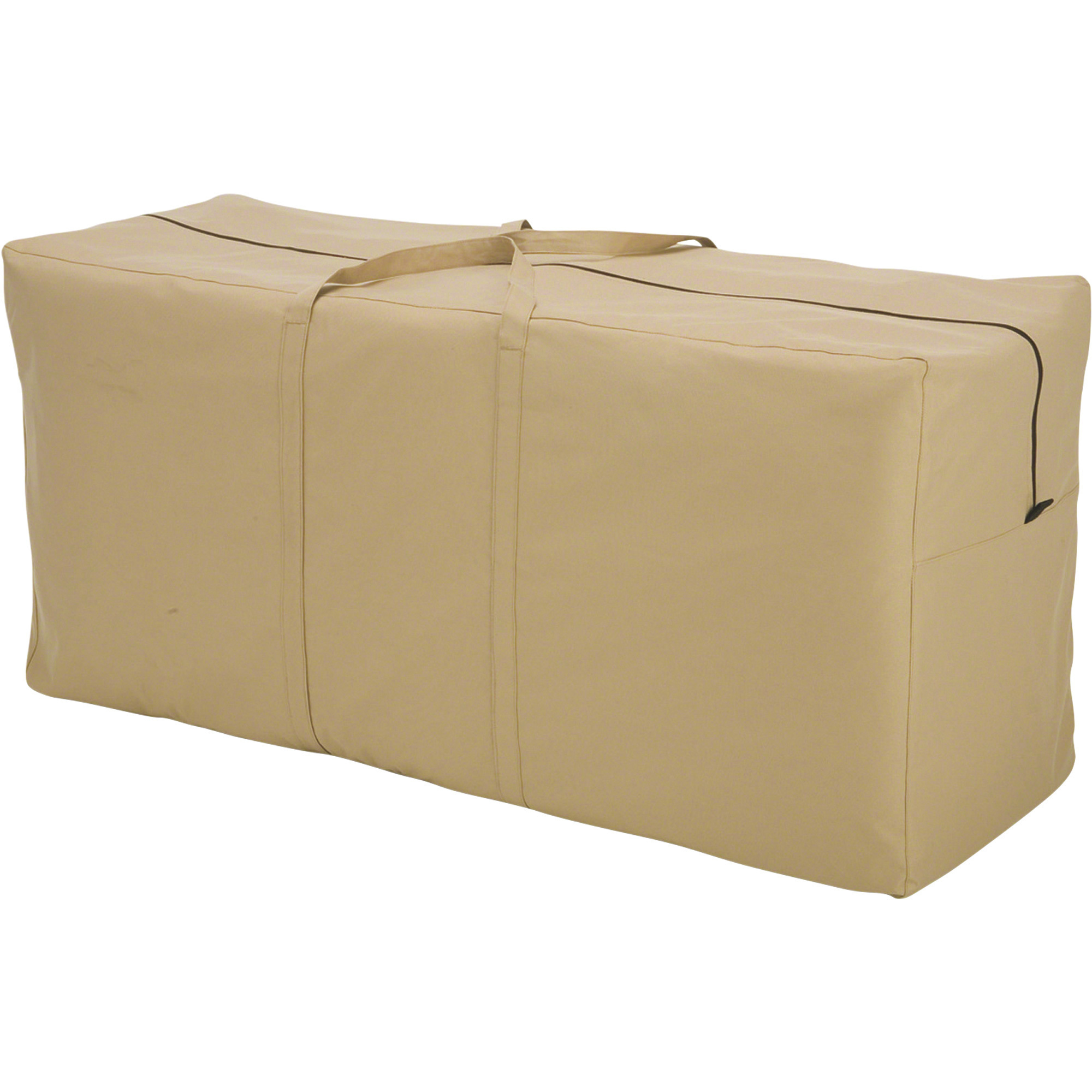 Classic Accessories Terrazzo Patio Cushion and Cover Storage Bag, chair, bench, and chaise cushions and covers 45 1/2in.L x 13 3/4in.W x 20in.H, Sand, Model# 58982-EC